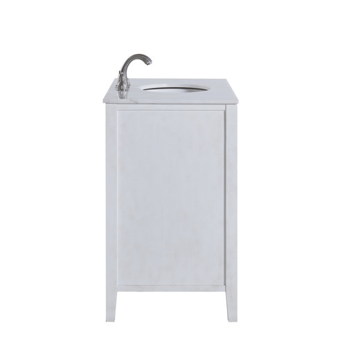 Rosecliff Heights Adelbert 36'' Single Bathroom Vanity with Marble Top